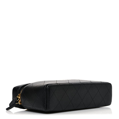 Chanel Goatskin Quilted Top Handle Slim Vanity With Chain Black 4 of 10