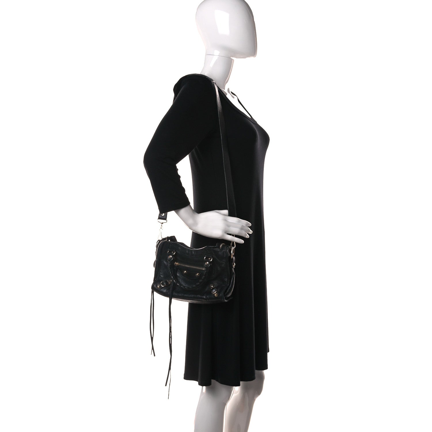 Balenciaga Agneau Classic Gold Hardware Mini City Black 2 of 12