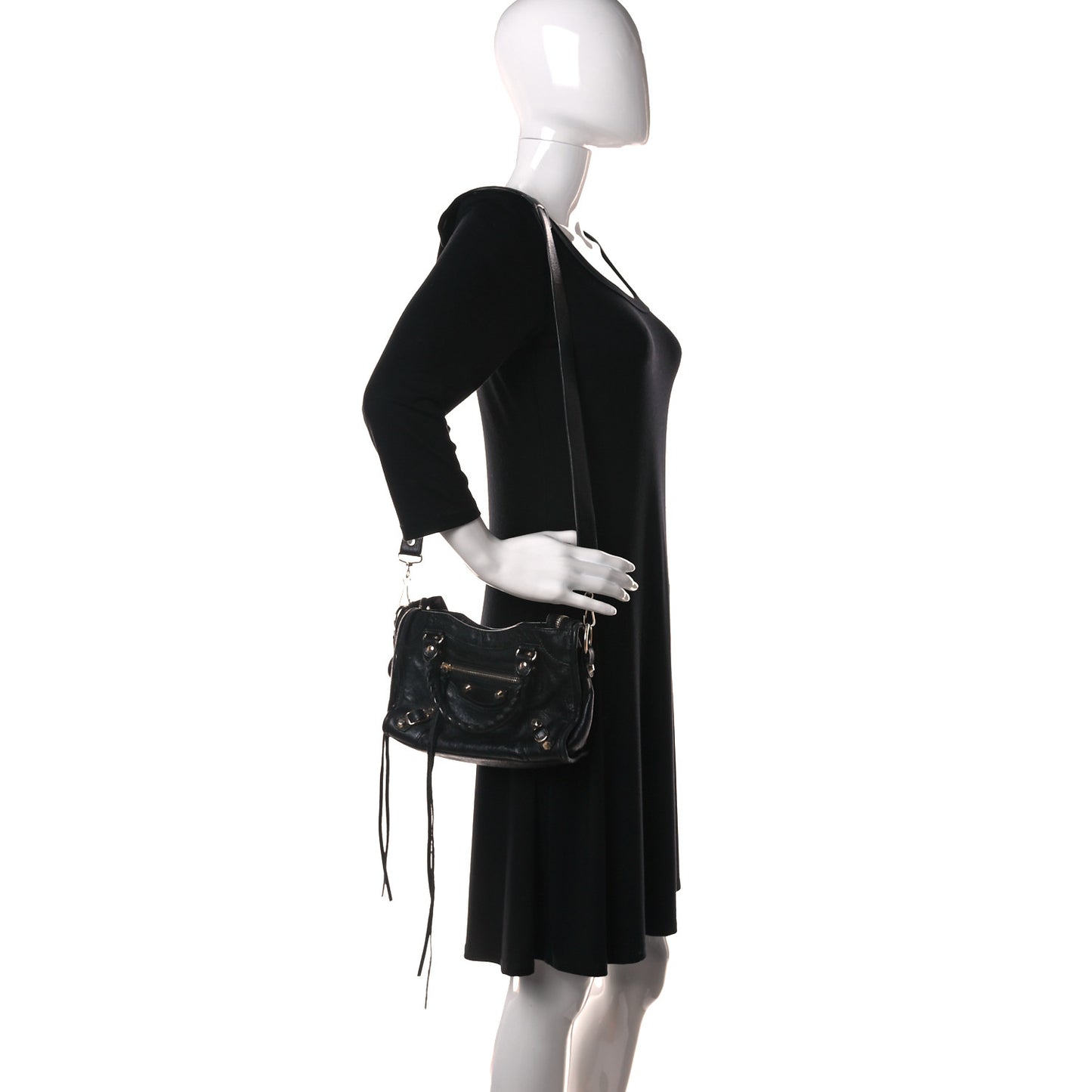 Agneau Classic Gold Hardware Mini City Black