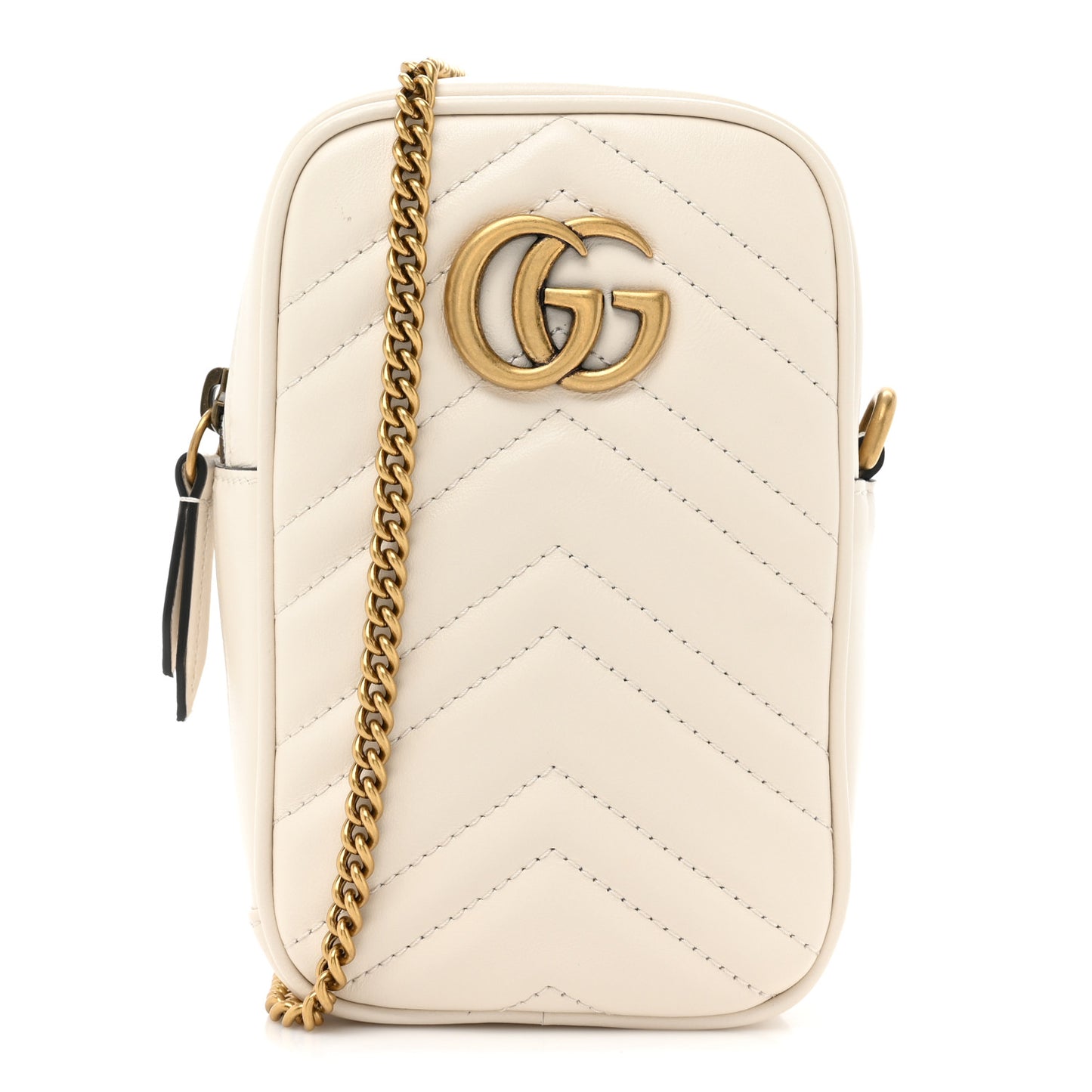 Calfskin Matelasse GG Marmont Mini Bag Coin Purse Mystic White Perfect Pink