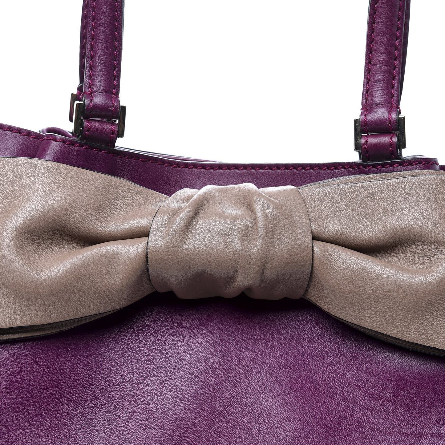 Nappa Large Aphrodite Bow Tote Purple Poudre