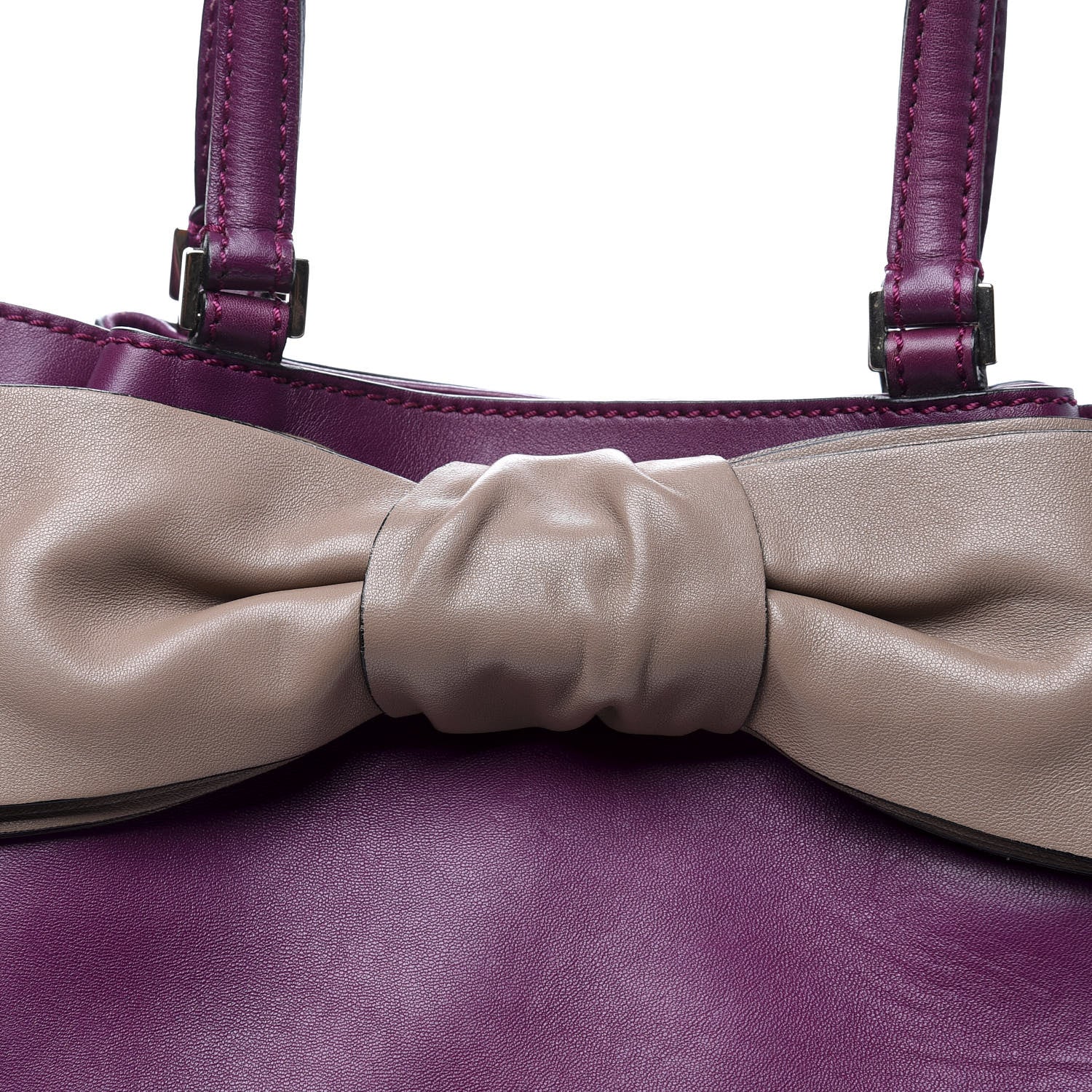 Valentino Garavani Nappa Large Aphrodite Bow Tote Purple Poudre 8 of 11