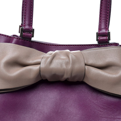 Valentino Garavani Nappa Large Aphrodite Bow Tote Purple Poudre 8 of 11