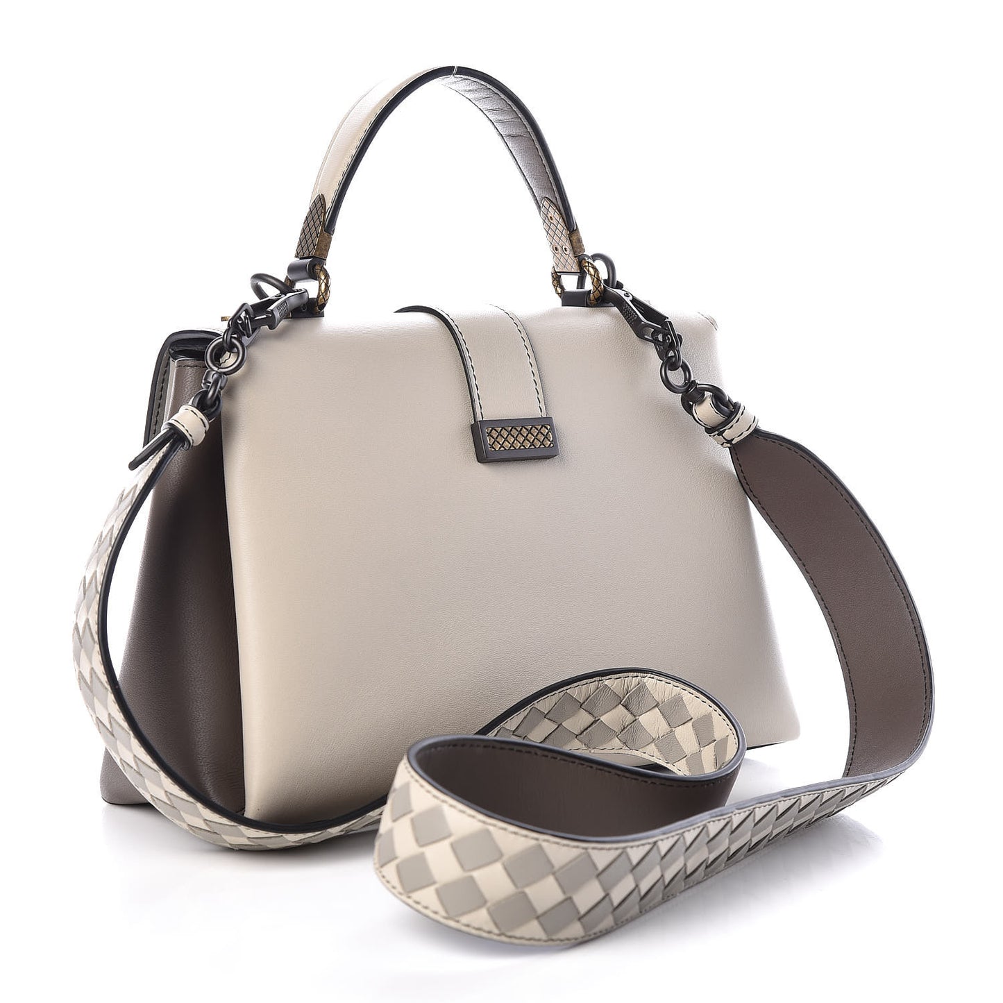 Nappa Small Piazza Bag Dark Cement Steel Cement