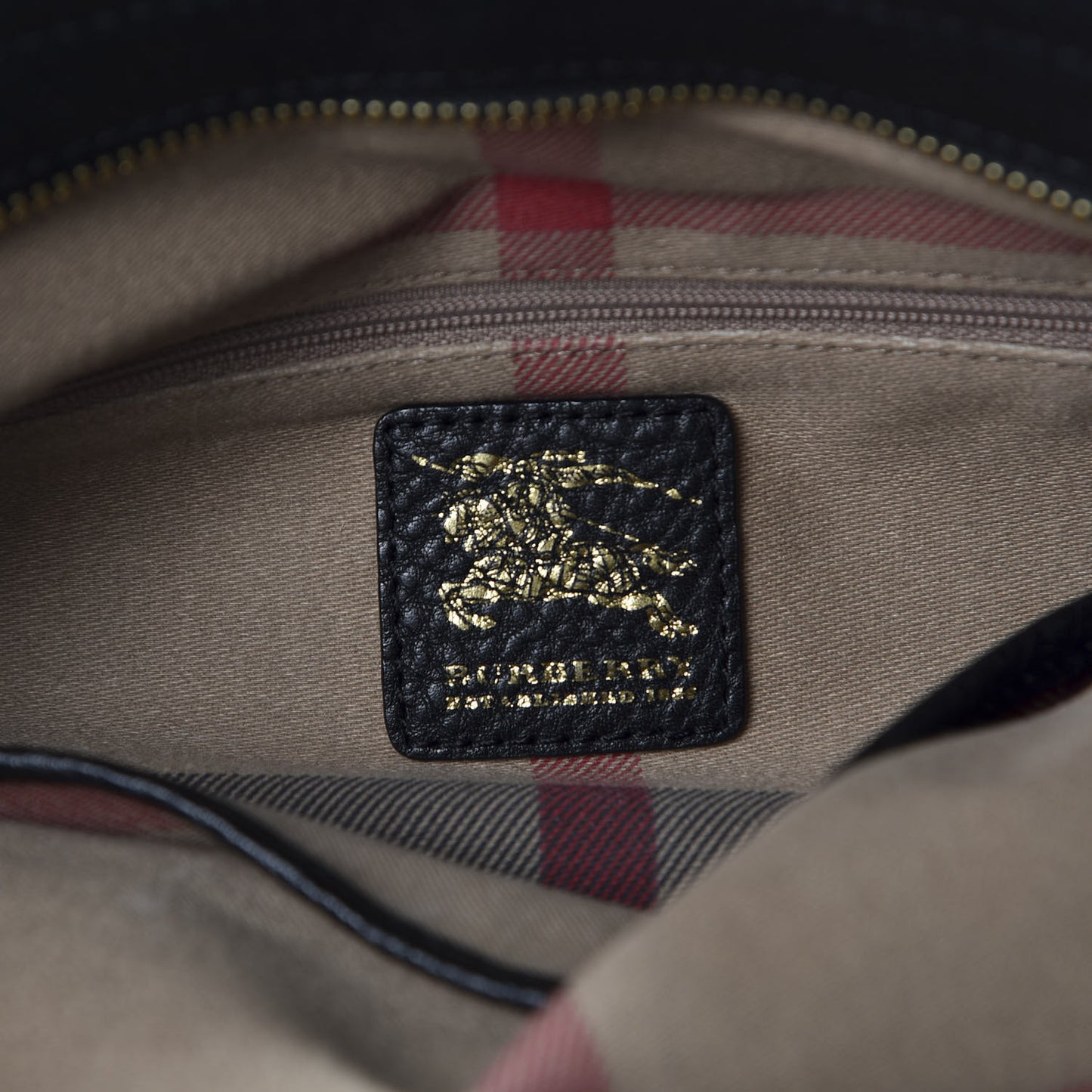 Canvas Calfskin Crest Embossed Flat Tote Black