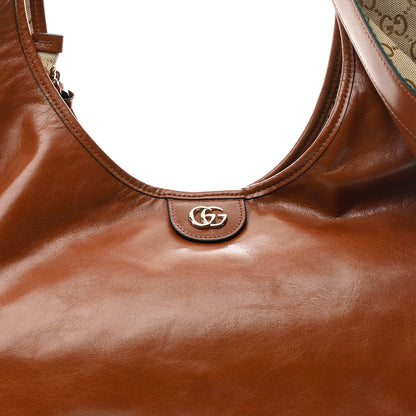 Gucci Soft Glossy Calfskin Large Giglio Tote Dark Brown 8 of 10