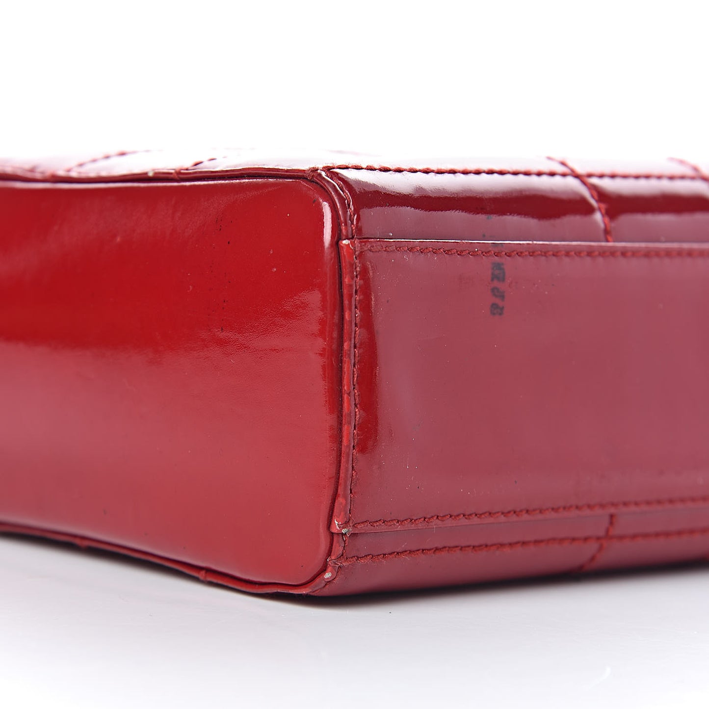 Patent Square Quilted Camera Case Red