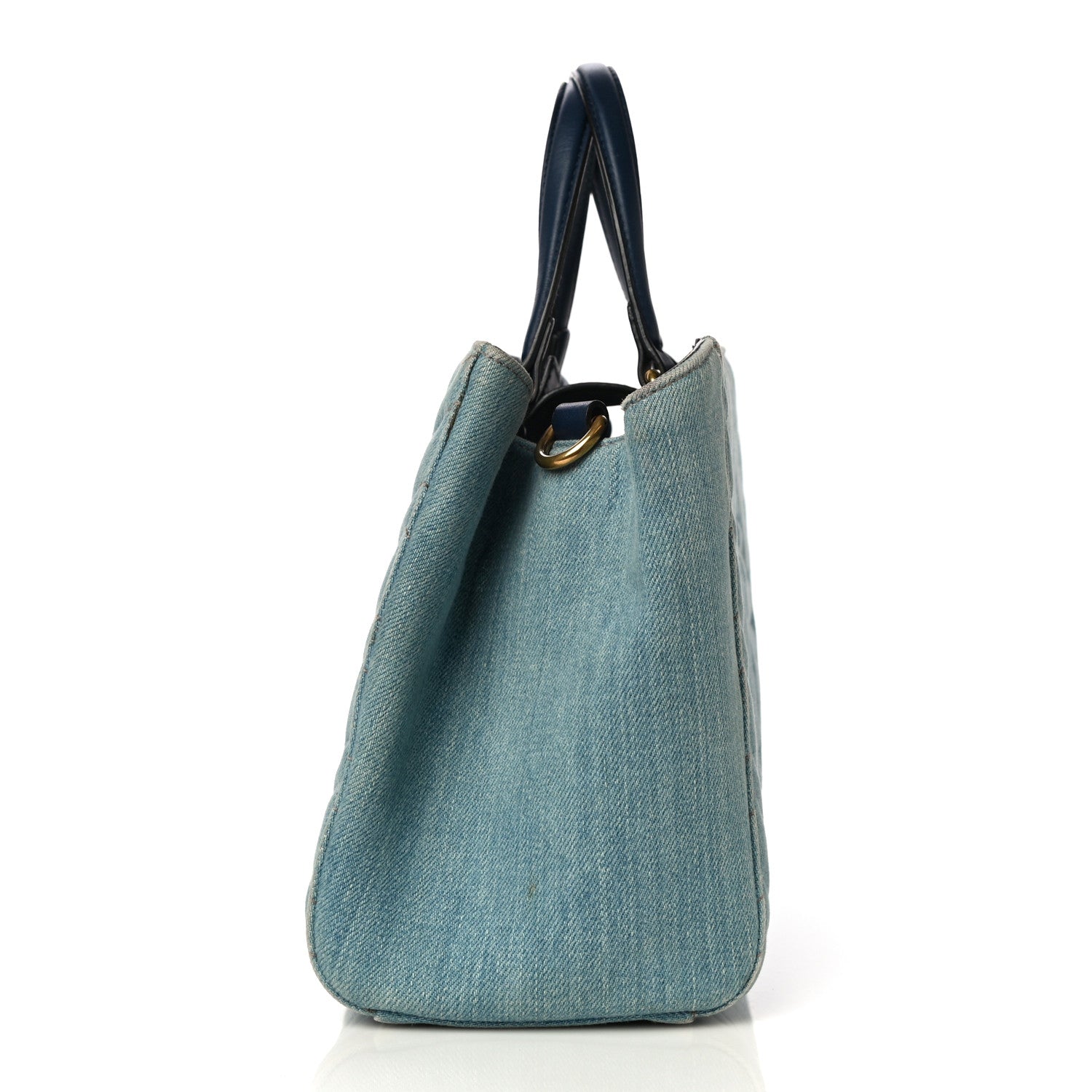 Gucci Denim Matelasse Small Pearly GG Marmont Tote Blue 13 of 16