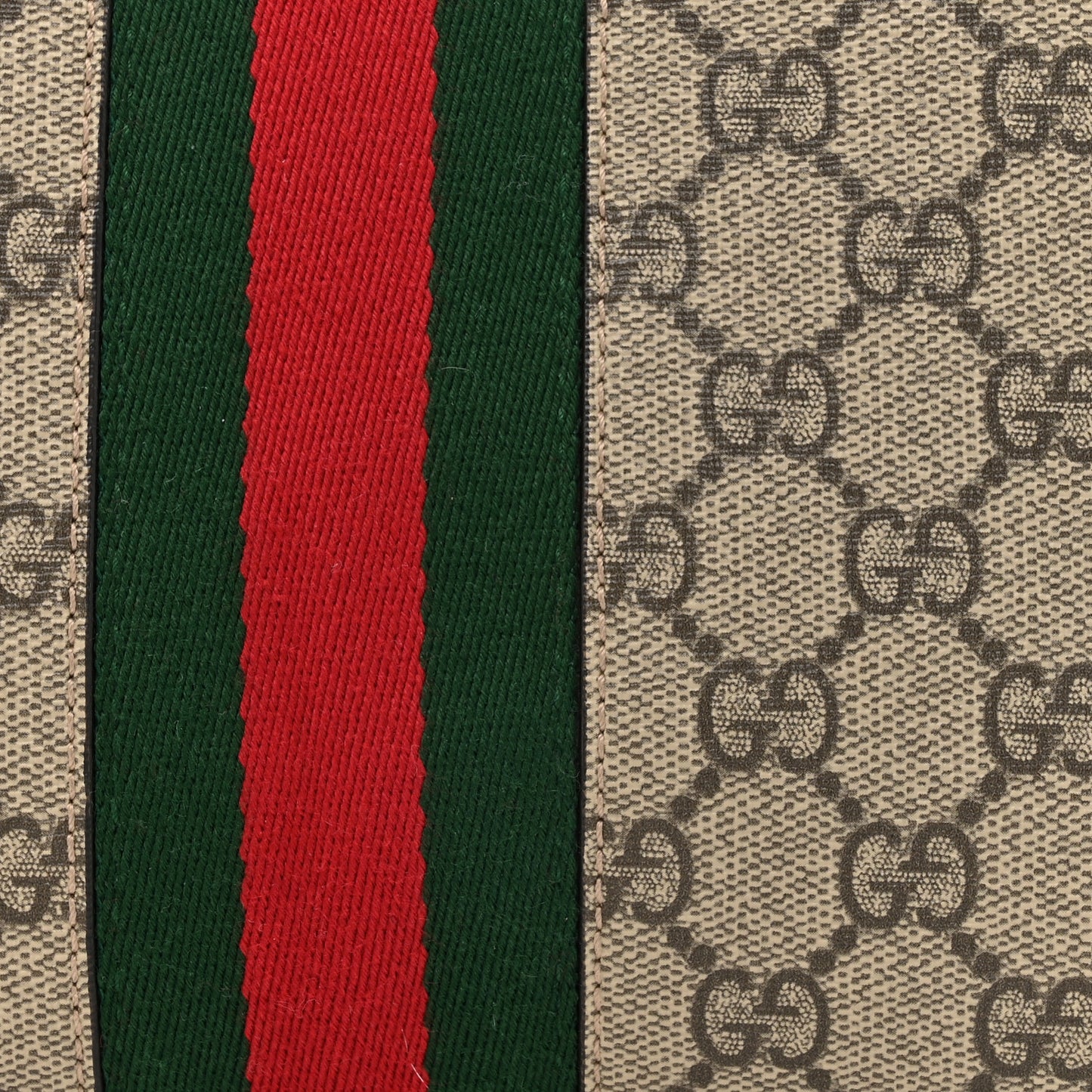 GG Supreme Monogram Textured Dollar Calfskin Web Small Ophidia Dome Shoulder Bag Beige Ebony New Acero