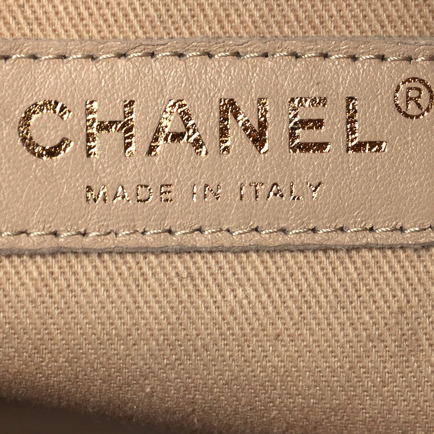Crumpled Grained Calfskin Zip and Carry Shopping Tote Beige