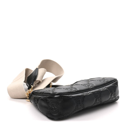 Gucci Calfskin GG Matelasse Chain Handbag Black Natural 3 of 10