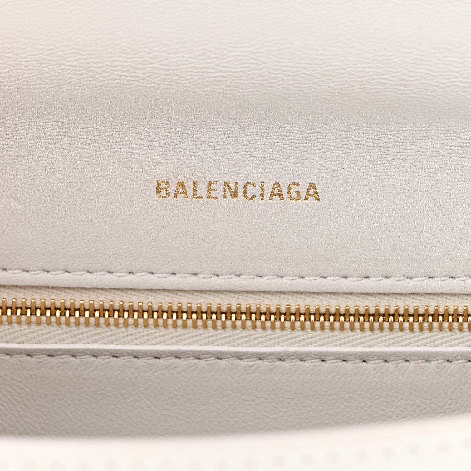 Balenciaga Shiny Calfskin Crocodile Embossed Small Hourglass Top Handle Bag White 6 of 9