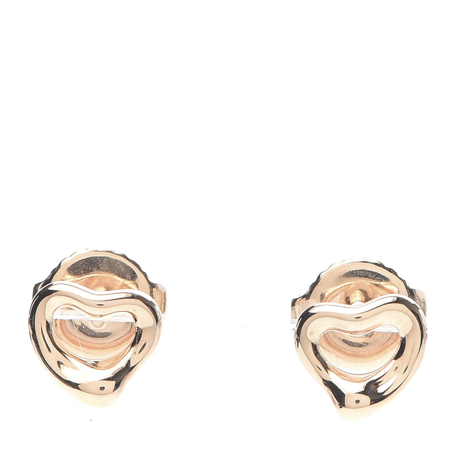 18K Rose Gold 7mm Elsa Peretti Open Heart Earrings
