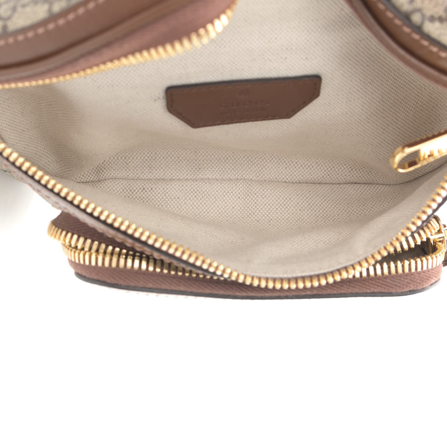 Gucci GG Supreme Monogram Textured Calfskin Retro Interlocking G Belt Bag Beige Ebony Brown Sugar 5 of 14