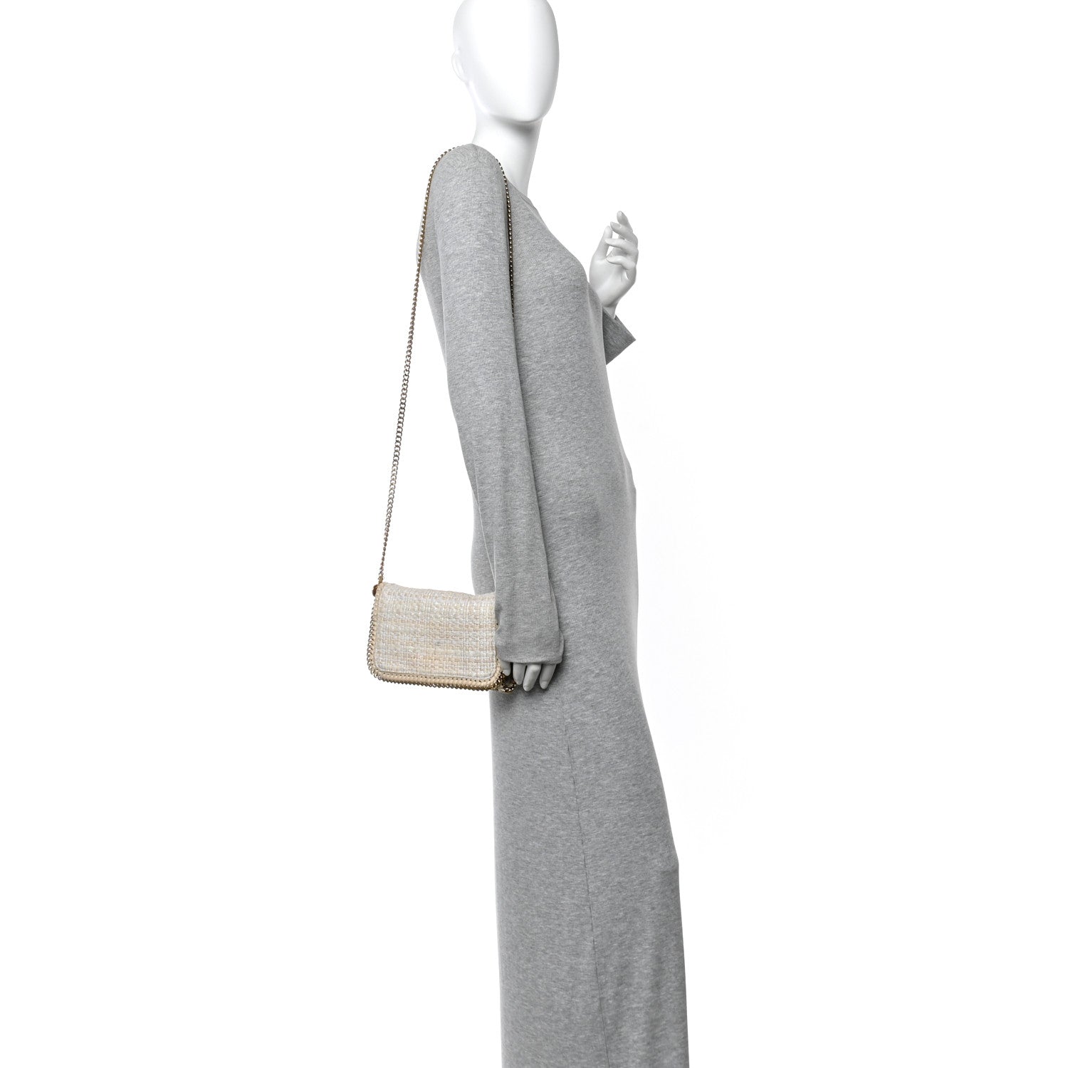 Stella McCartney Woven Boucle Falabella Crossbody Bag White Beige 2 of 10