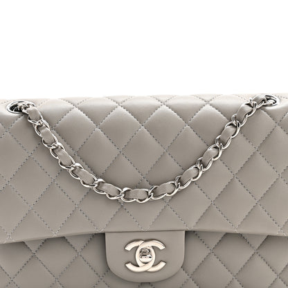Chanel Lambskin Quilted Medium Double Flap Grey 8 of 13