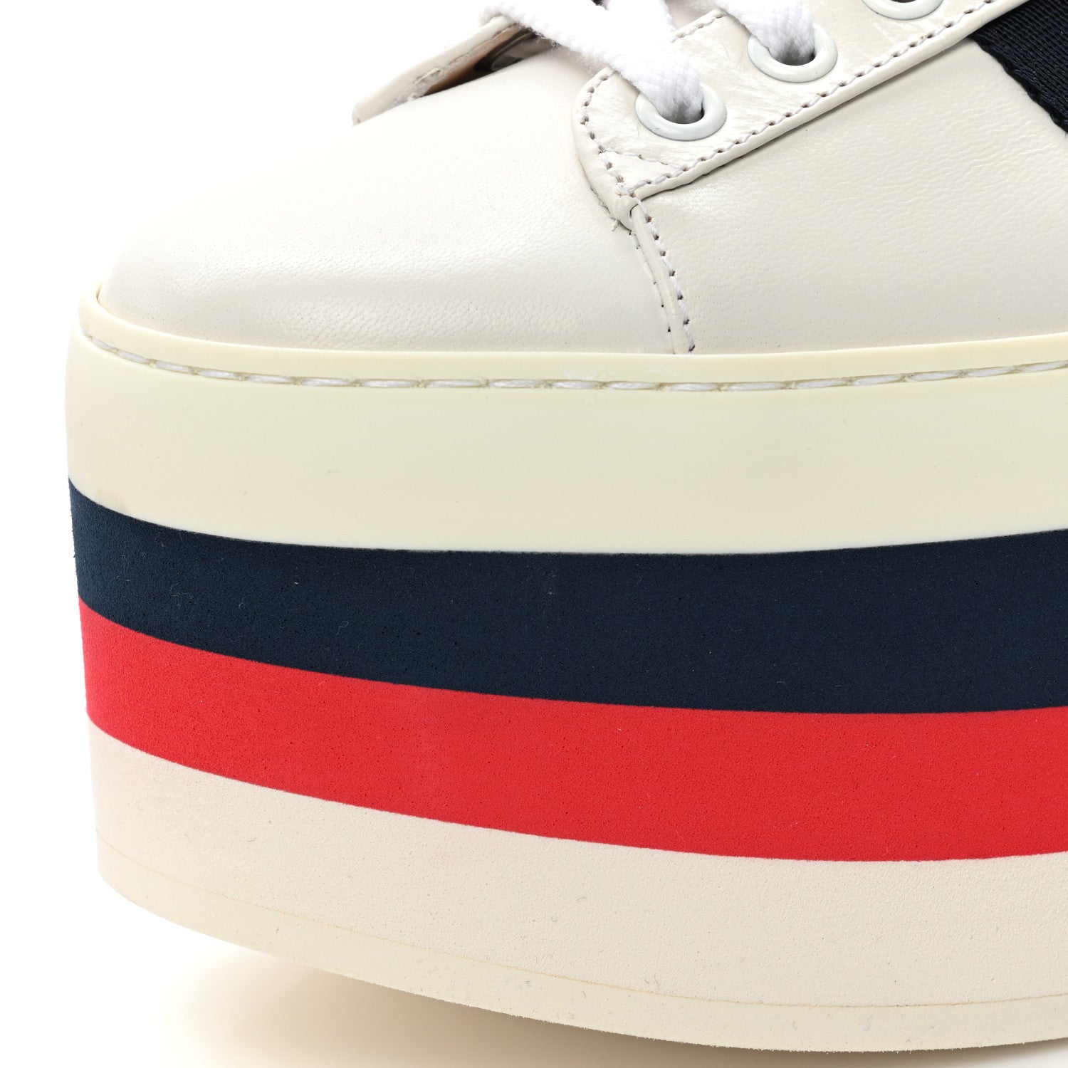 Gucci Calfskin Peggy Platform Sneakers 37 White 11 of 13