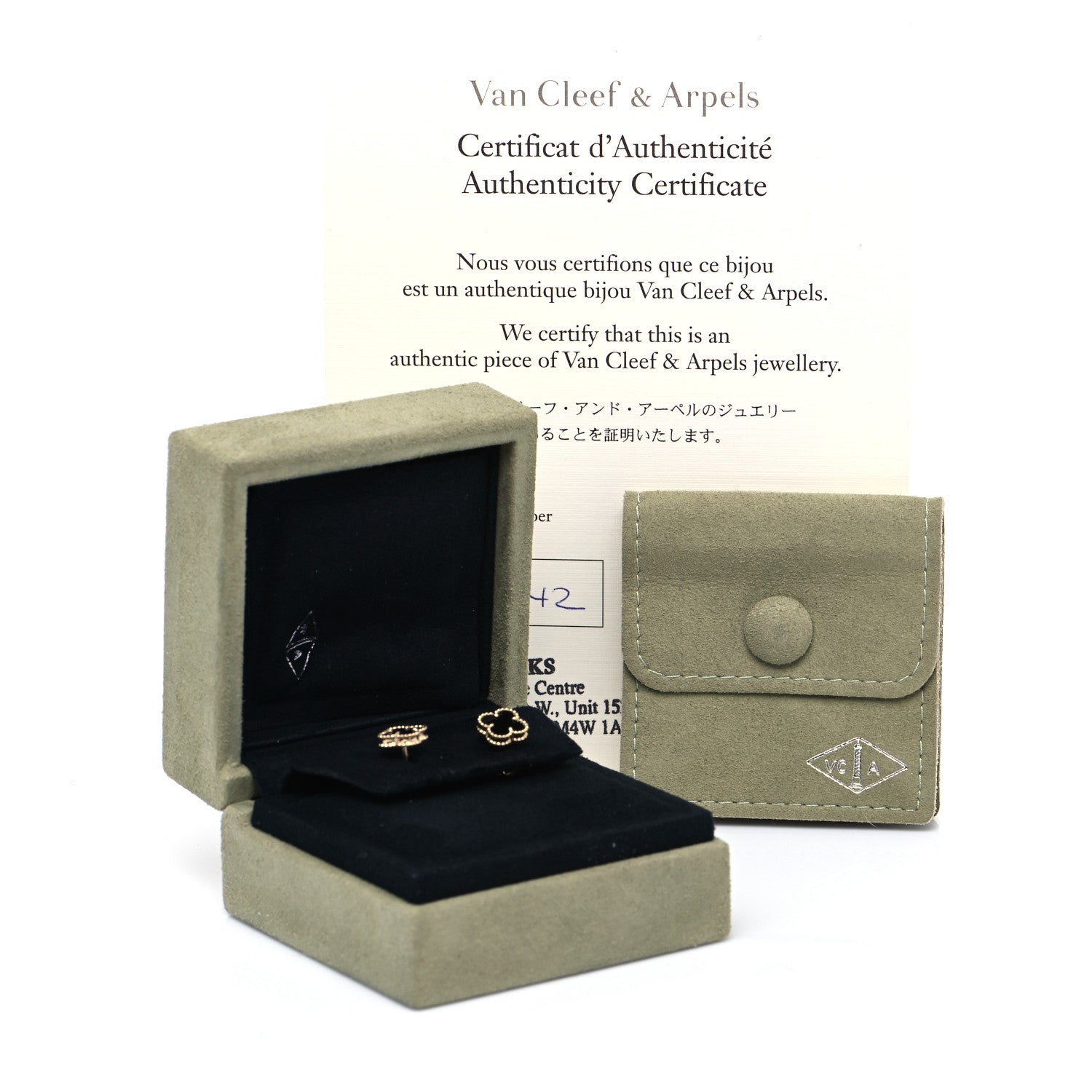 Van Cleef & Arpels 18K Yellow Gold Black Onyx Sweet Alhambra Earrings 6 of 6
