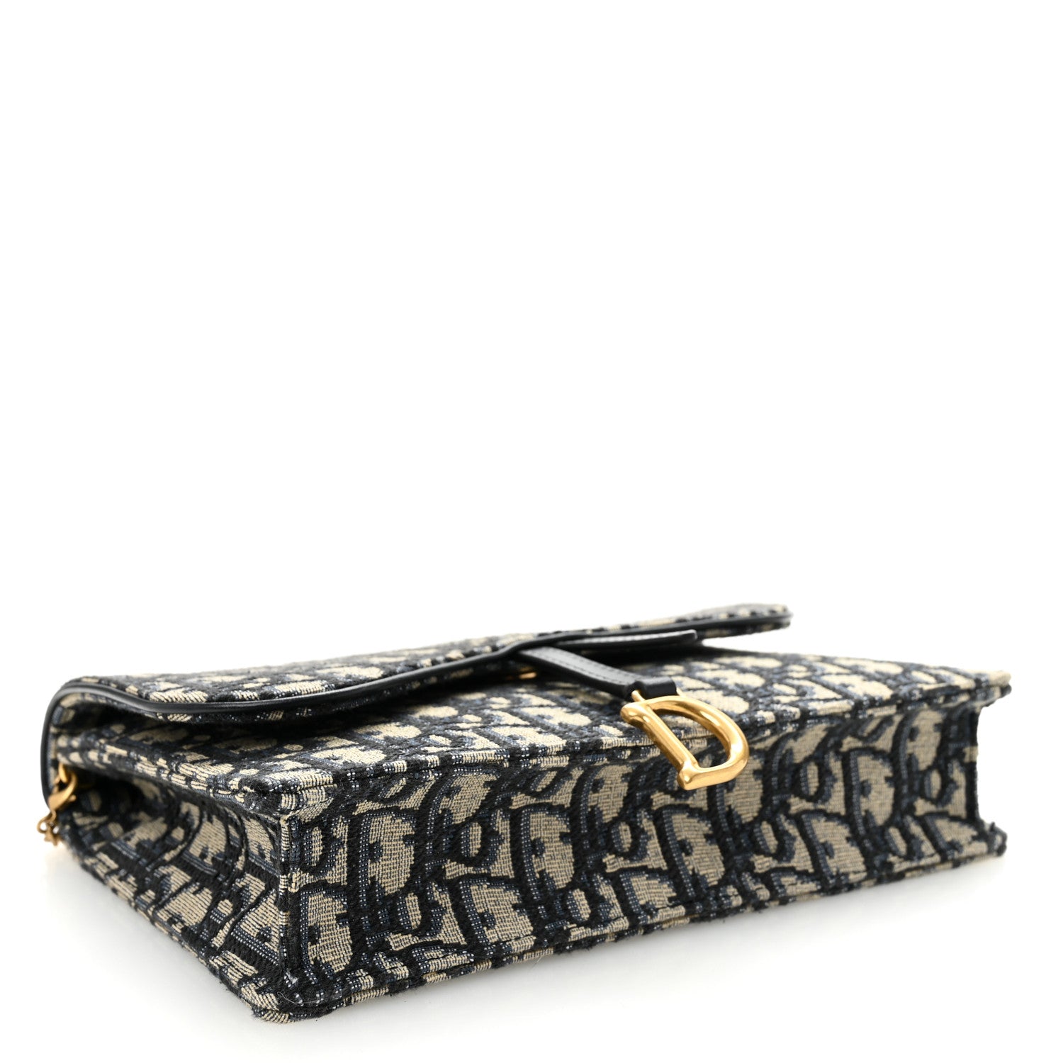 Christian Dior Oblique Saddle Chain Pouch Blue 4 of 11