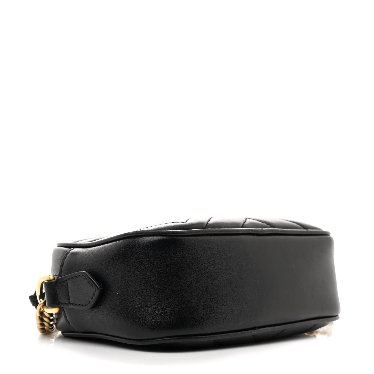 Gucci Calfskin Matelasse Mini GG Marmont Chain Shoulder Bag Black 4 of 11