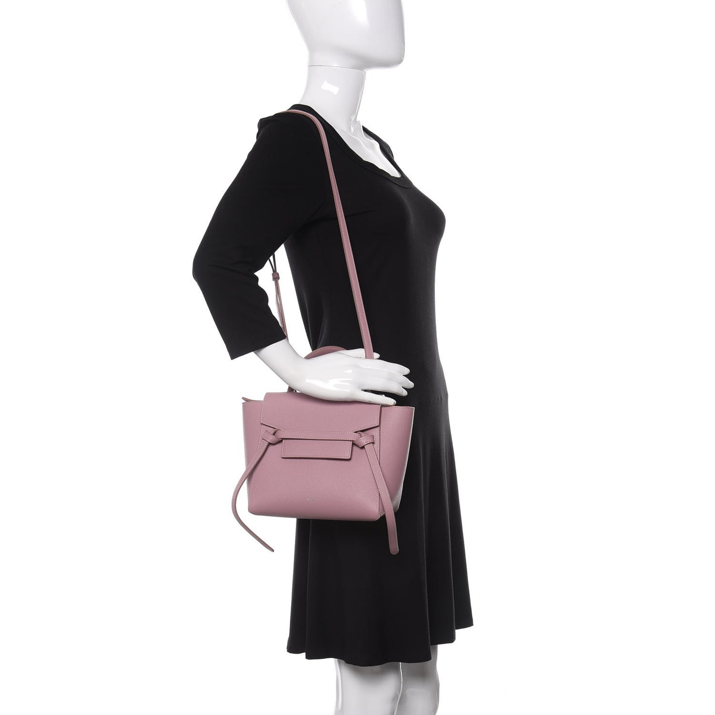 Grained Calfskin Nano Belt Bag Antique Rose