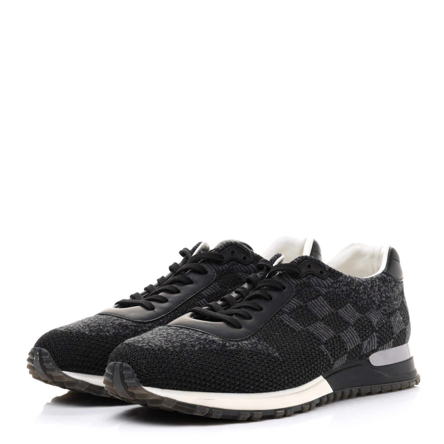 Louis Vuitton Calfskin Damier Run Away Sneakers 8 Graphite 3 of 9
