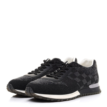 Louis Vuitton Calfskin Damier Run Away Sneakers 8 Graphite 3 of 9