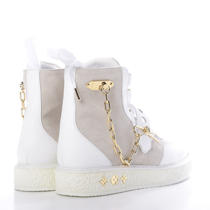Louis Vuitton Calfskin Suede Mens Creeper Ankle Boots 9 White 4 of 9