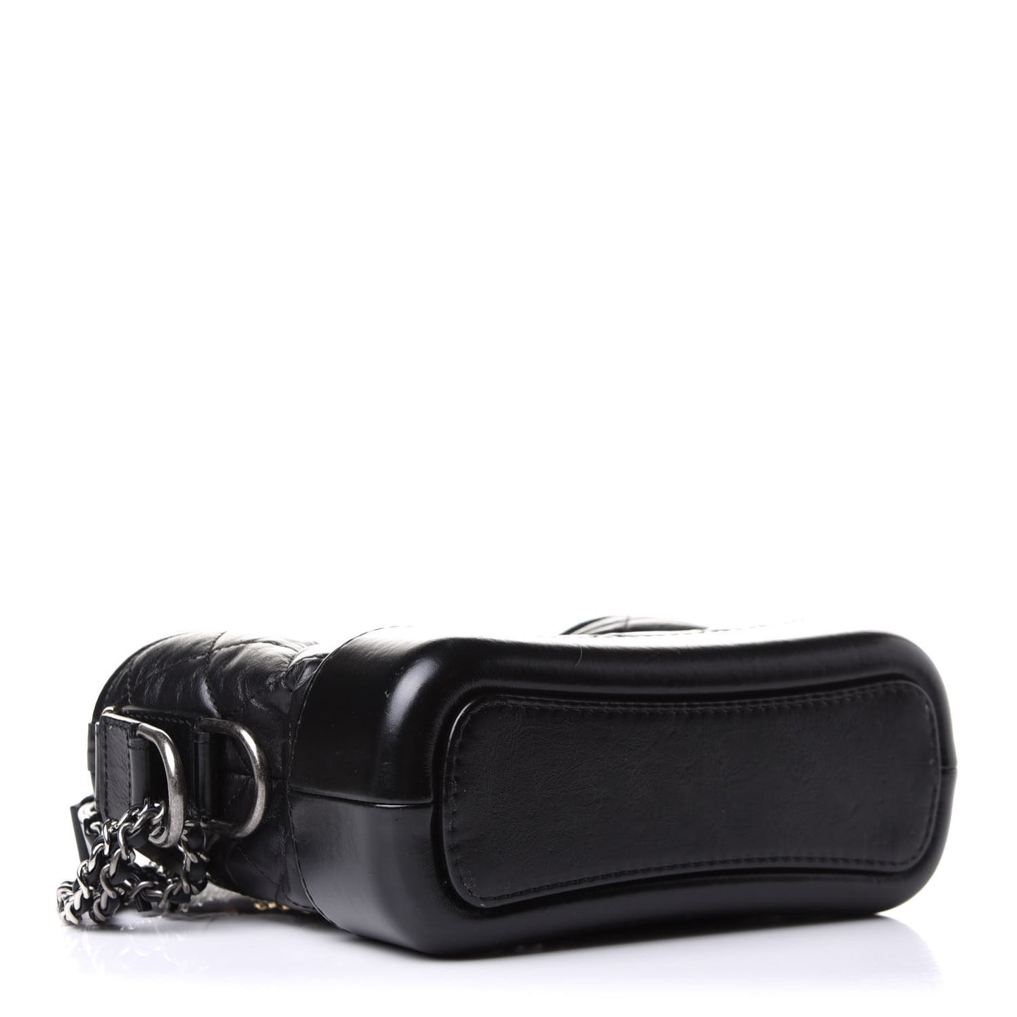 Aged Calfskin Quilted Small Gabrielle Hobo Black