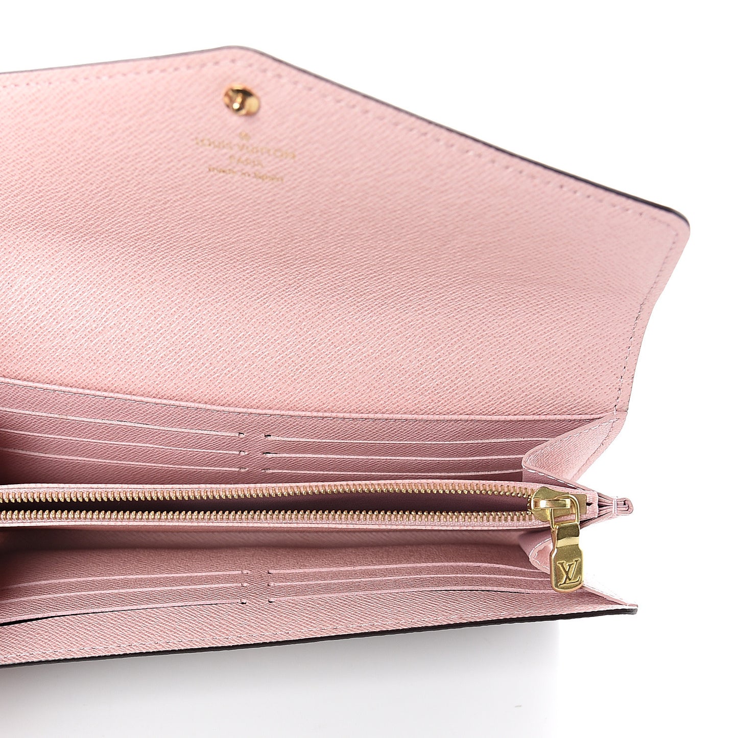 Damier Ebene Sarah Wallet NM Rose Ballerine