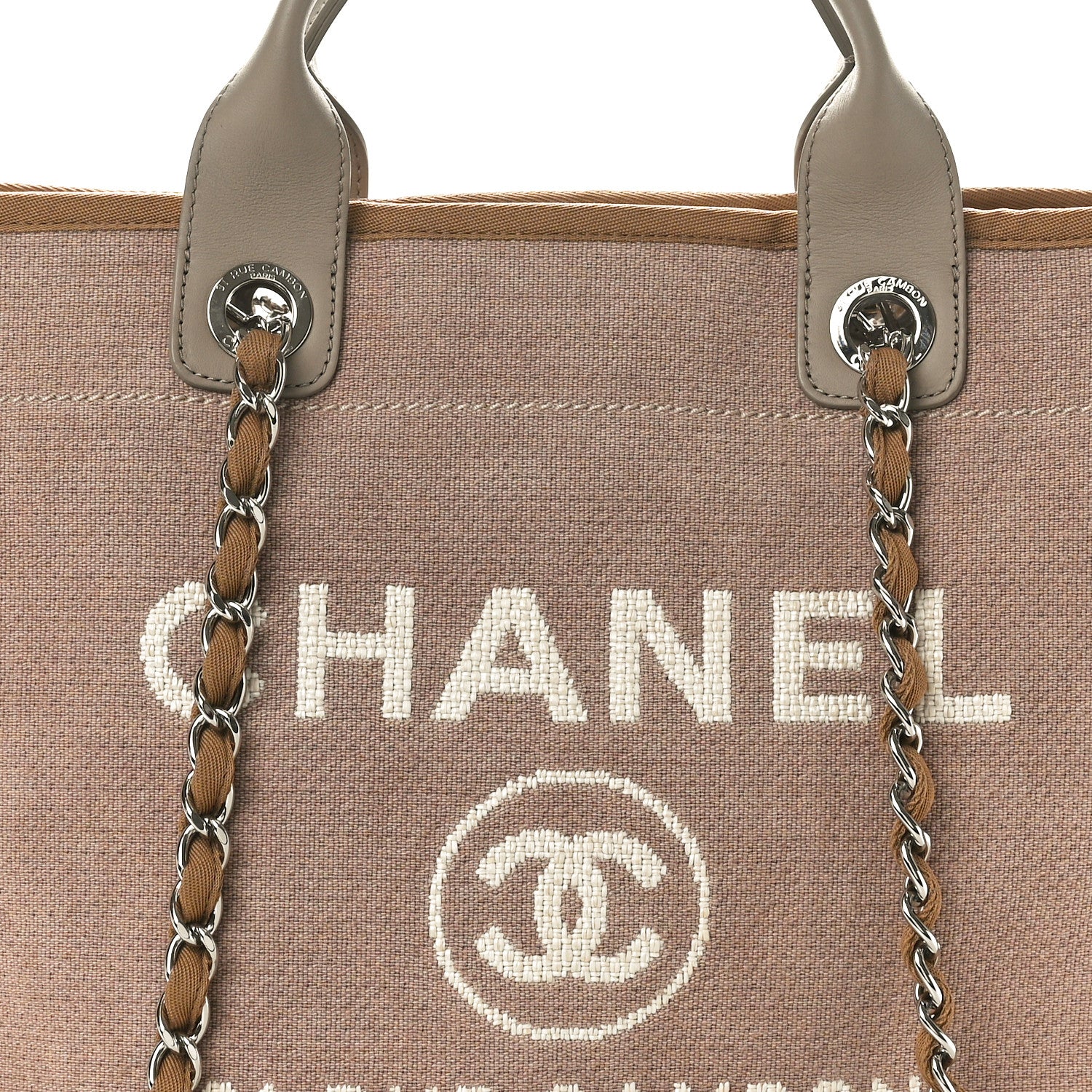 Chanel Mixed Fibers Medium Deauville Tote Beige 8 of 10