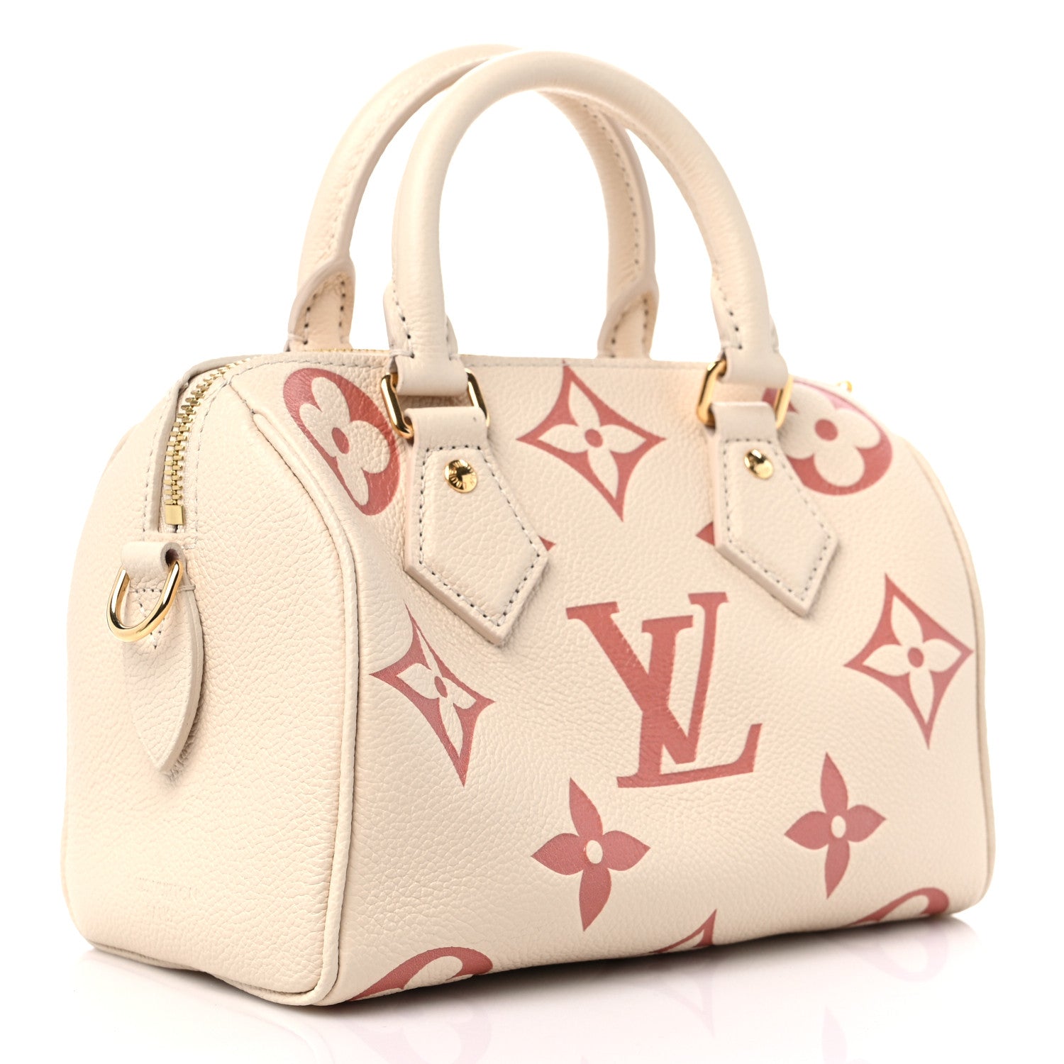 Louis Vuitton Empreinte Monogram Giant Speedy Bandouliere 20 Creme Rose Trianon 3 of 8
