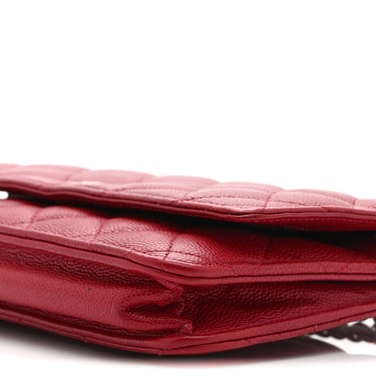 Chanel Caviar Quilted Wallet on Chain WOC Red 10 of 10