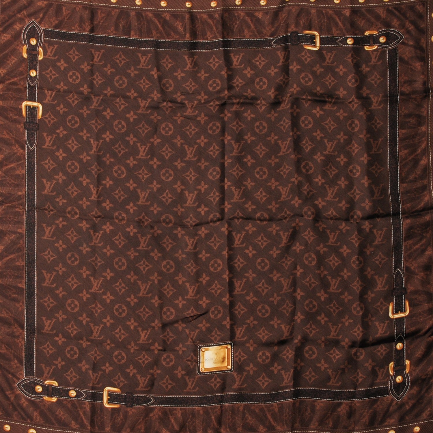 Louis Vuitton Silk Monogram New Denim Bandana Scarf Ebene 1 of 6