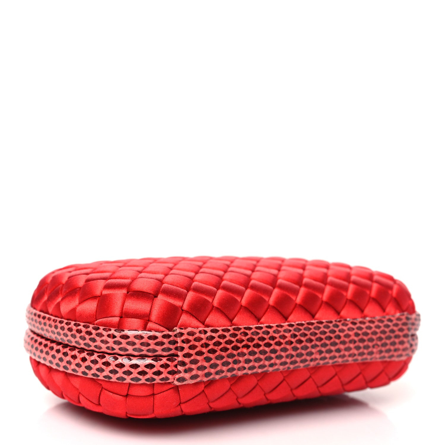Bottega Veneta Satin Intreccio Impero Ayers Knot Clutch Red 4 of 7