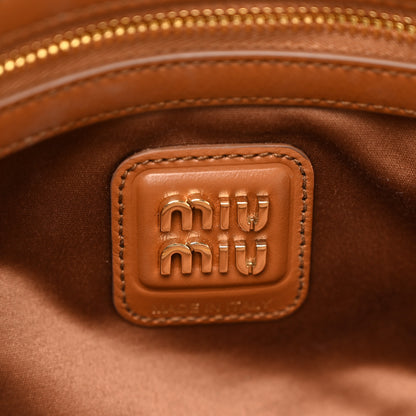 Miu Miu Soft Calf Softy Medium Beau Top Handle Bag Cognac 6 of 10