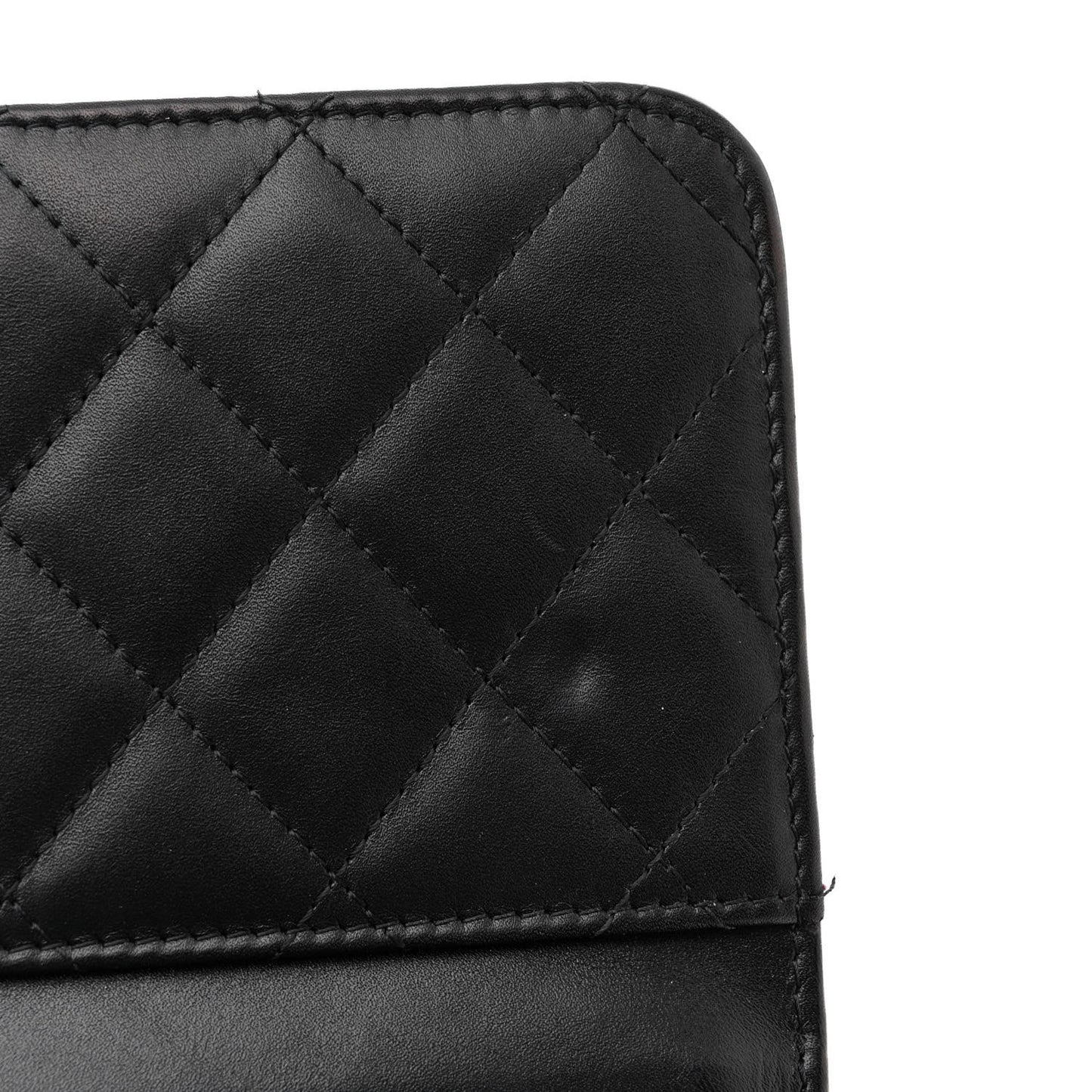 Calfskin Quilted Cambon Wallet on Chain WOC Black