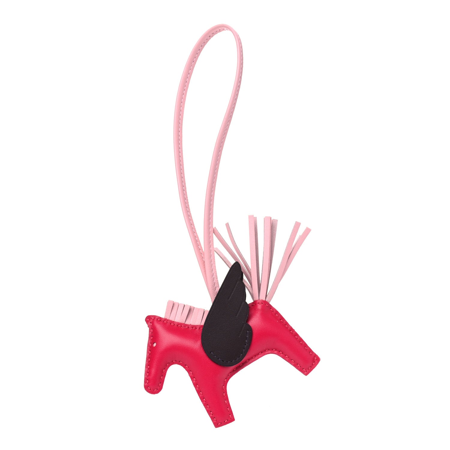 Hermes Milo Lambskin Grigri Rodeo Pegase Horse Bag Charm PM Framboise Rose Sakura Rouge Sellier 1 of 4