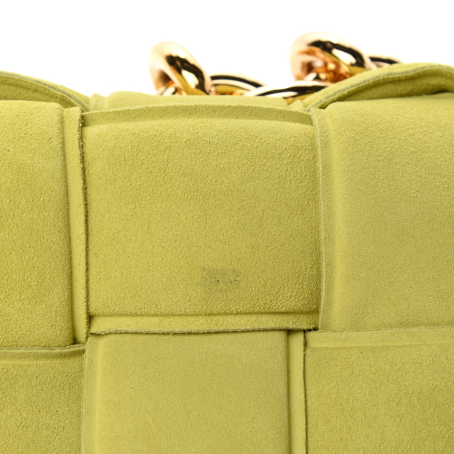 Bottega Veneta Suede Maxi Intrecciato Padded Chain Cassette Crossbody Bag Kiwi 8 of 12