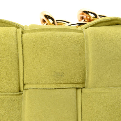 Bottega Veneta Suede Maxi Intrecciato Padded Chain Cassette Crossbody Bag Kiwi 8 of 12