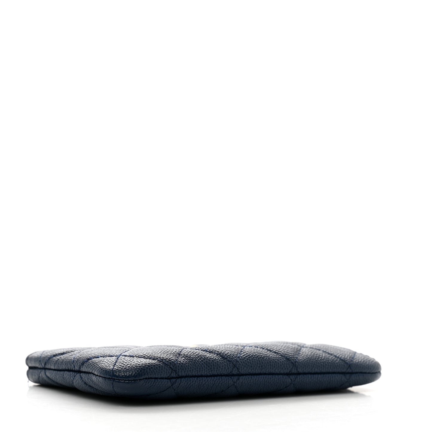 Caviar Quilted Small Cosmetic Case Navy Blue