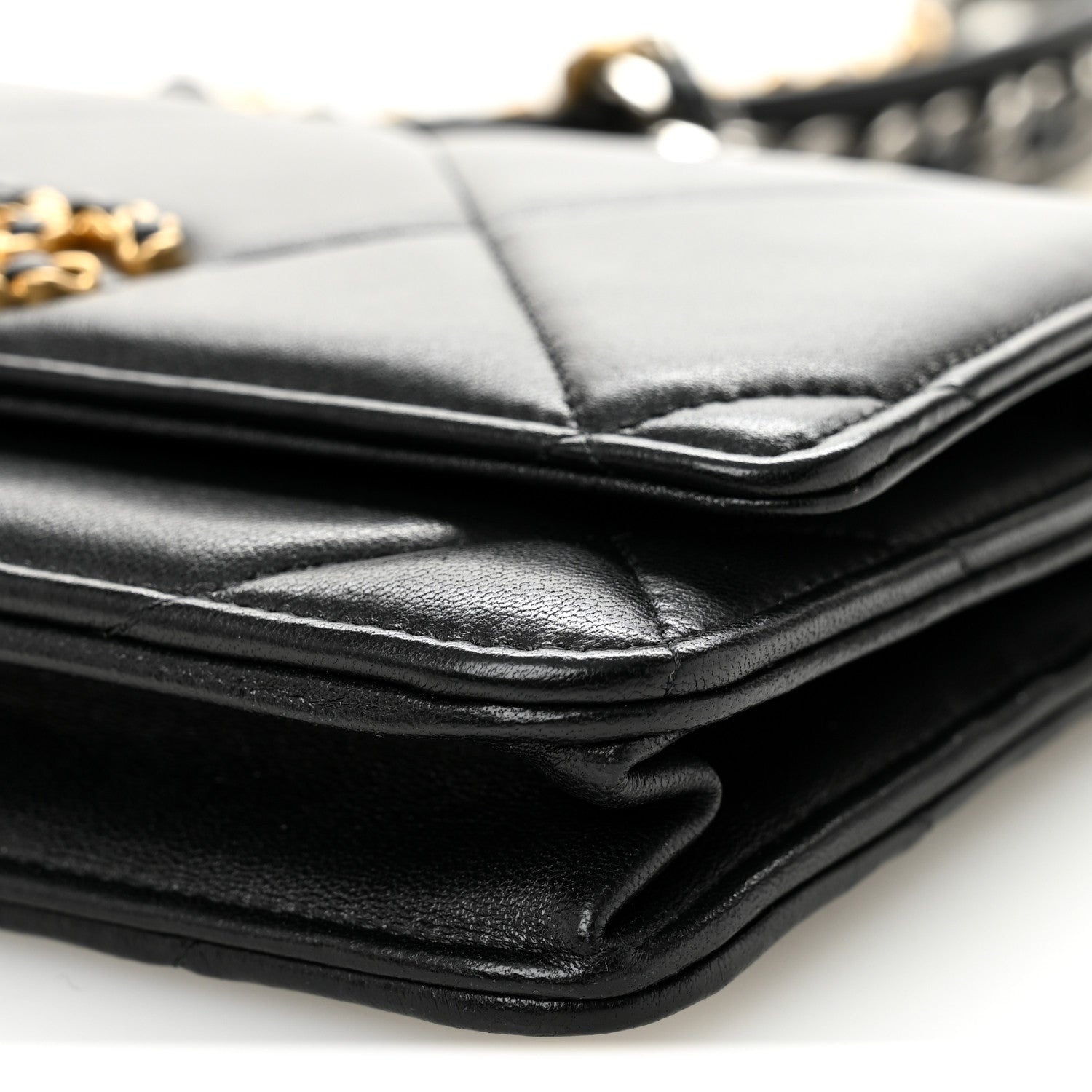 Chanel Lambskin Quilted Chanel 19 Wallet On Chain WOC Black 11 of 15