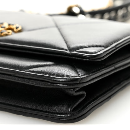 Chanel Lambskin Quilted Chanel 19 Wallet On Chain WOC Black 11 of 15