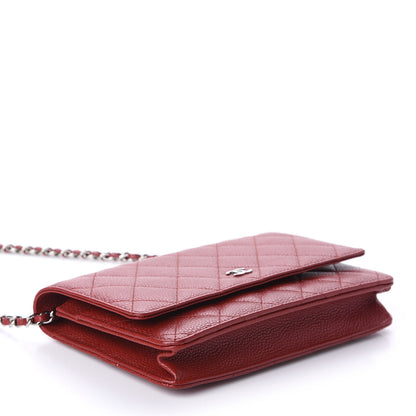 Chanel Caviar Quilted Wallet on Chain WOC Red 5 of 13