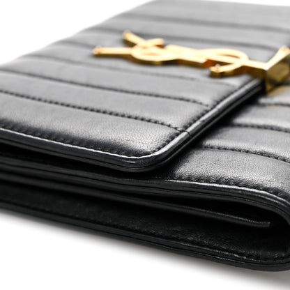 Saint Laurent Lambskin Matelasse Monogram Vicky Chain Wallet Black 16 of 16