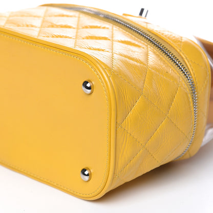 Chanel Crumpled Calfskin PVC Quilted Flap Yellow 9 of 13