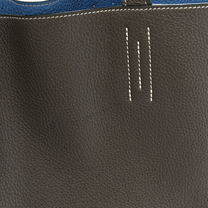 Hermes Taurillon Clemence Double Sens 45 Reversible Mykonos Etain Mykonos Etain 18 of 19