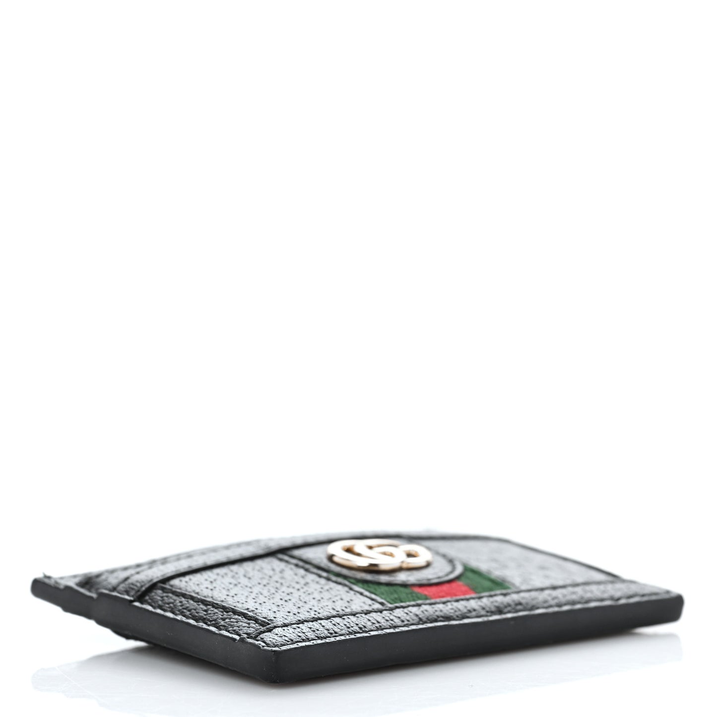 Calfskin Web GG Ophidia Card Holder Black