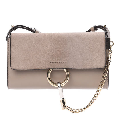 Chloe Suede Calfskin Mini Faye Shoulder Bag Motty Grey 1 of 7
