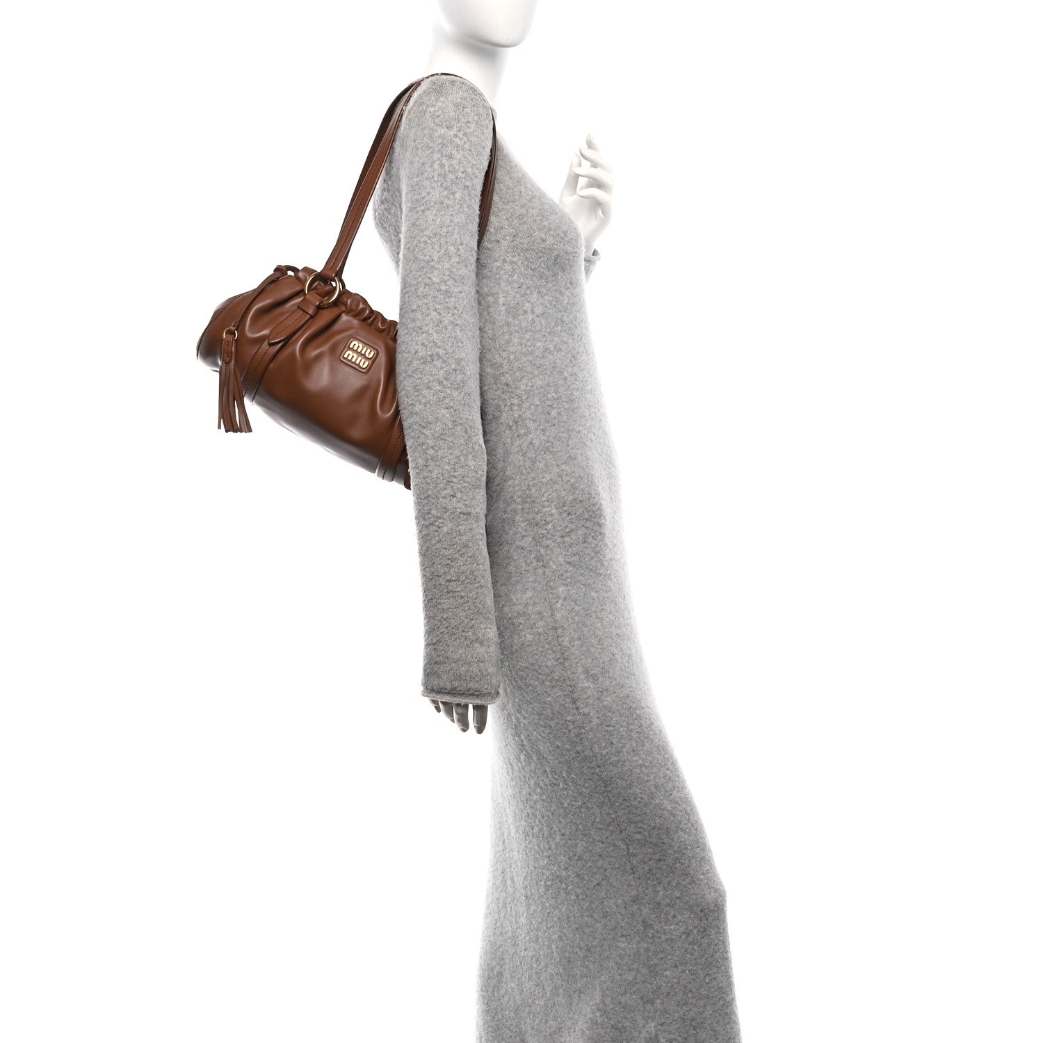 Miu Miu Nappa Joie Shoulder Bag Cognac 2 of 9